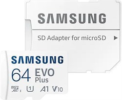 (1027449) Флеш карта microSDXC 64Gb Class10 Samsung MB-MC64KA/RU EVO PLUS + adapter - фото 35663
