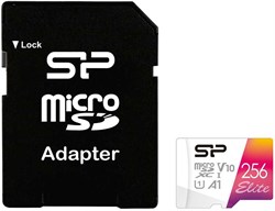 (1027450) Флеш карта microSDXC 256Gb Class10 Silicon Power SP256GBSTXBV1V20SP Elite + adapter - фото 35664