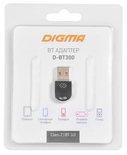 (1027675) Адаптер USB Digma D-BT300 Bluetooth 3.0+EDR class 2 10м черный - фото 35925