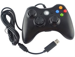 (1027669) Проводной геймпад NNC совместимый с Xbox 360 черный OEM - фото 36054