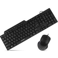(1028117) Набор клавиатура и мышь CROWN CMMK-520B (Black, 111 клавиш (9 мультимедийных ), длина провода: клавиатура1.8 м мышь 1.4м, мышь soft-touch , 3 кнопки, 1000 DPI, USB) - фото 37502