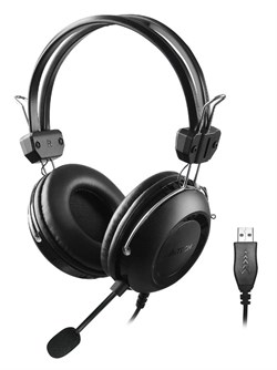 (1028176) Наушники с микрофоном A4Tech HU-35 черный 2м накладные USB - фото 37604