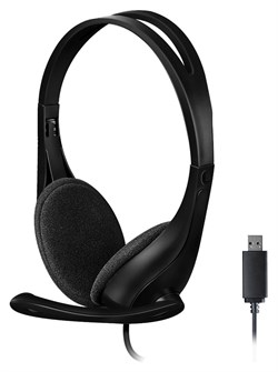 (1028179) Наушники с микрофоном A4Tech HU-9 черный 1.8м накладные USB (HU-9 (BLACK)) - фото 37610