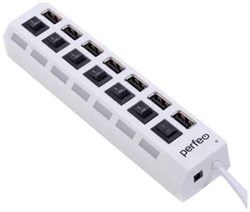 (1028635) Perfeo USB-HUB 7 Port, (PF-H033 White) белый [PF_C3224] - фото 38390