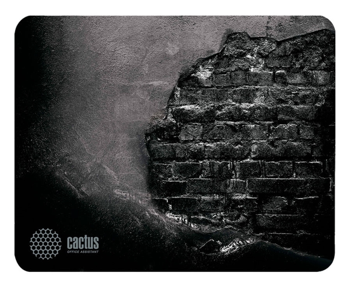 (1029159) Коврик для мыши Cactus Brick Wall черный 300x250x3мм CS-MP-DWM - фото 38987