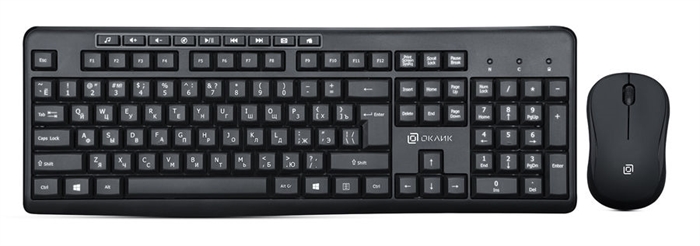 (1029659) Клавиатура + мышь Оклик 225M клав:черный мышь:черный USB беспроводная Multimedia 1454537 - фото 39218