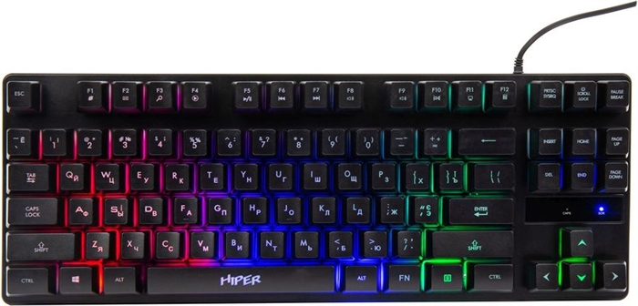 (1030059) Игровая клавиатура HIPER KG201 Demure Мебранная, 87к, кабель 1.5м, подсветка, USB - фото 39610