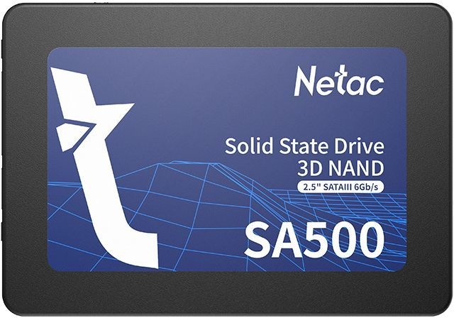 (1030080) Твердотельный накопитель SSD 2.5" Netac 480Gb SA500 Series <NT01SA500-480-S3X> Retail (SATA3, up to 520/450MBs, 3D NAND, 240TBW, 7mm) - фото 39665