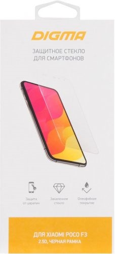 (1030133) Защитное стекло для экрана Digma 2.5D черный для Xiaomi Redmi 10 2.5D 1шт. (DGG2XR10AA) - фото 39863