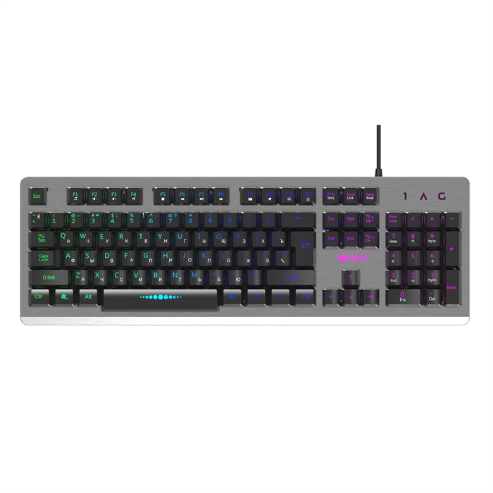 (1030350) Игровая клавиатура HIPER GK-6 SHTURMER  чёрная (Slim, USB, Xianghu Blue switches, RGB подсветка, Влагозащита) - фото 40296
