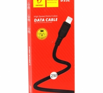 (1030520) USB кабель Denmen D23L на Lightning 2.1A 2м черный - фото 40571