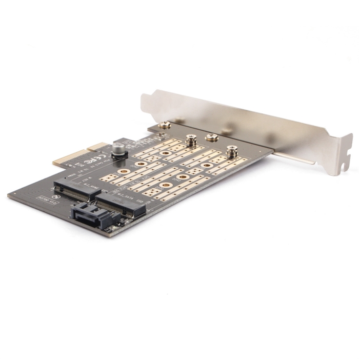 (1030639) Адаптер AgeStar AS-MC02  PCI-E для M.2 SATA SSD+M.2 NVME SSD Card - фото 40893