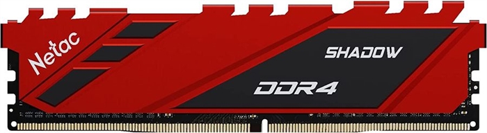 (1030669) Модуль памяти DDR 4 DIMM 16Gb PC25600, 3200Mhz, Netac Shadow NTSDD4P32SP-16R   C16 Red, с радиатором - фото 40972