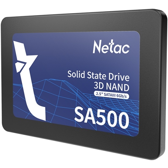 (1030672) Твердотельный накопитель SSD 2.5" Netac 256Gb SA500 Series <NT01SA500-256-S3X> Retail (SATA3, up to 520/450MBs, 3D NAND, 120TBW, 7mm) - фото 40979