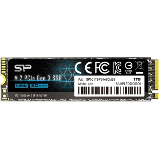 (1039738) Silicon Power 1 ТБ Внутренний SSD-диск P34A60 M.2 PCI-E 3.0 (SP001TBP34A60M28) - фото 40983