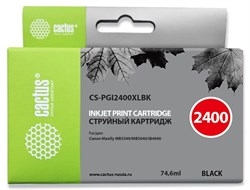 (1030809) Картридж струйный Cactus CS-PGI2400XLBK черный (74.6мл) для Canon MAXIFY iB4040/ МВ5040/ МВ5340 - фото 41081