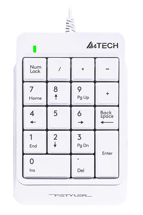 (1031028) Числовой блок A4Tech Fstyler FK13P белый USB slim для ноутбука (FK13P WHITE) - фото 41172