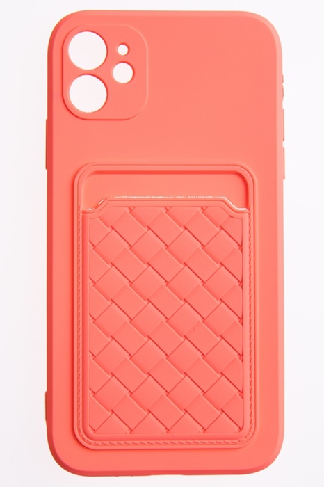 (1030971) Накладка NNDM силиконовая плетеная с кардхолдером для Apple iPhone 11 розовая - фото 41366