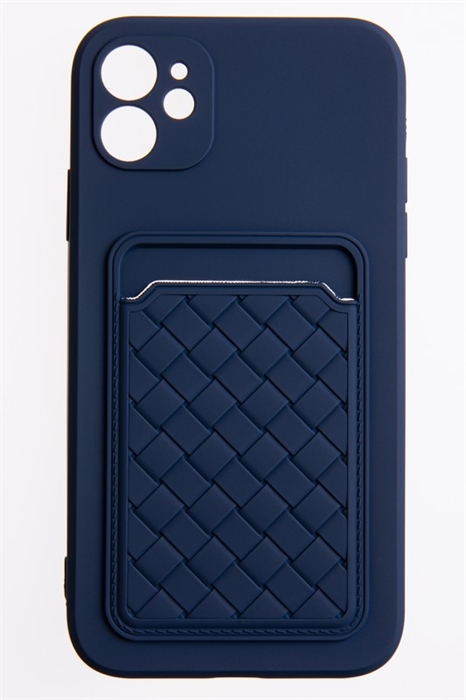 (1030972) Накладка NNDM силиконовая плетеная с кардхолдером для Apple iPhone 11 синяя - фото 41367