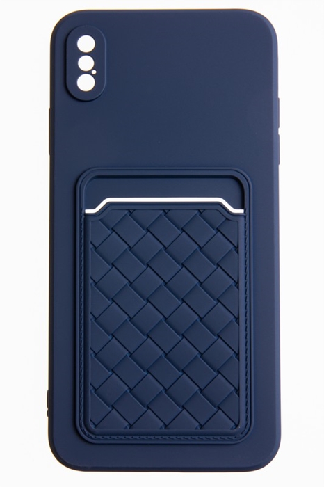 (1030987) Накладка NNDM силиконовая плетеная с кардхолдером для Apple iPhone XS Max синяя - фото 41382