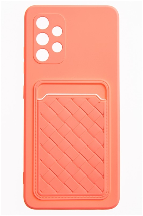 (1030992) Накладка NNDM силиконовая плетеная с кардхолдером для Samsung Galaxy A32 розовая - фото 41387