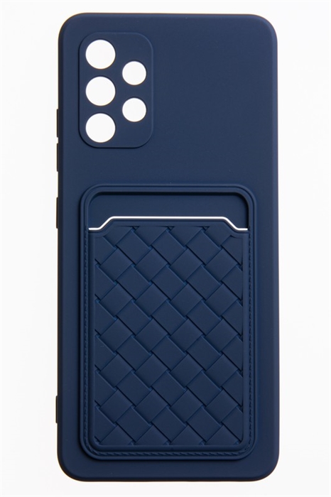 (1030993) Накладка NNDM силиконовая плетеная с кардхолдером для Samsung Galaxy A32 синяя - фото 41388