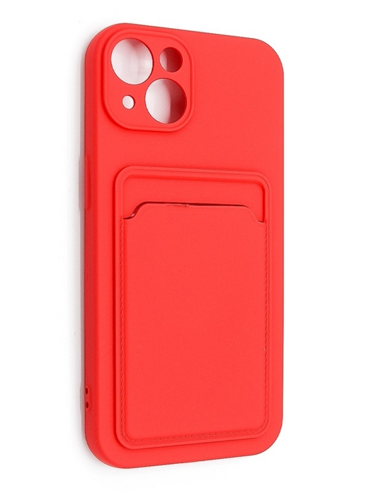 (1030883) Накладка NNDM Soft touch с кармашком для Apple iPhone 13 красная - фото 41441
