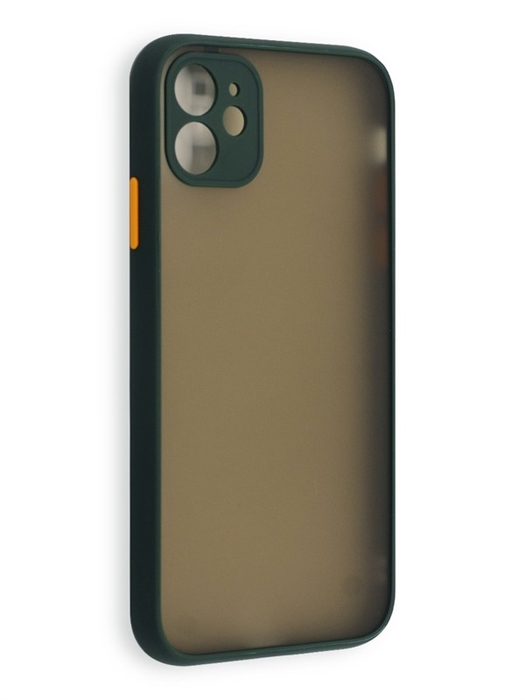 (1030901) Накладка NNDM пластиковая с силиконовой окантовкой с защищенной камерой для iPhone 11 зеленая - фото 41459