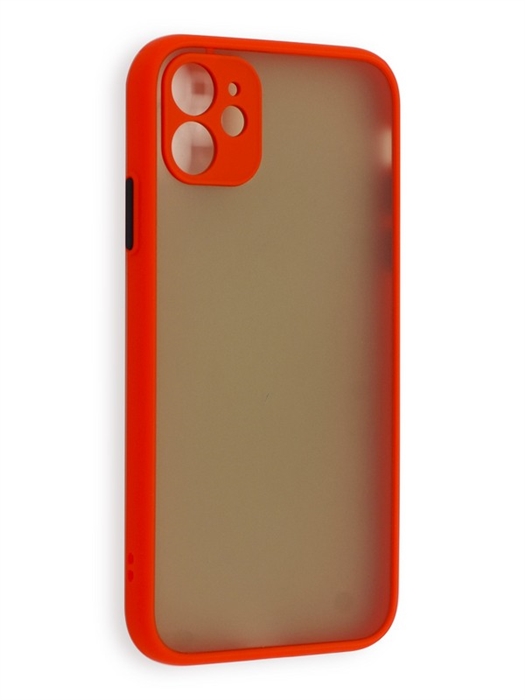 (1030902) Накладка NNDM пластиковая с силиконовой окантовкой с защищенной камерой для iPhone 11 красная - фото 41460