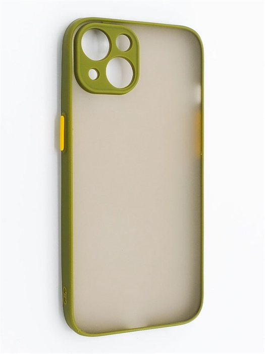 (1030906) Накладка NNDM пластиковая с силиконовой окантовкой с защищенной камерой для iPhone 13 хаки - фото 41464