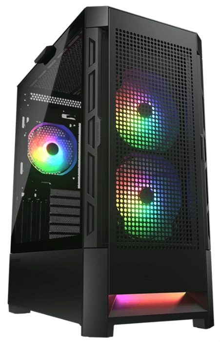 (1031391) Корпус Cougar Airface RGB Black, 2х140мм + 1x120mm ARGB Fan, ARGB Fan Hub, без БП, черный, ATX - фото 41546