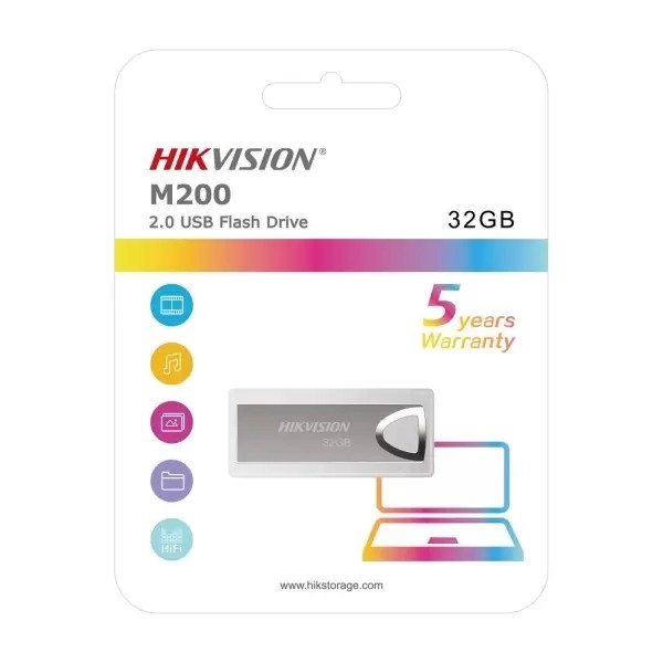 (1031588) Флеш Диск Hikvision 32Gb M200 HS-USB-M200/32G USB2.0 серебристый - фото 41767