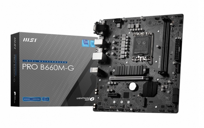 (1031712) Материнская плата MSI PRO B660M-G DDR4 Soc-1700 Intel B660 2xDDR4 mATX AC`97 8ch(7.1) 2.5Gg+VGA+HDMI - фото 41936