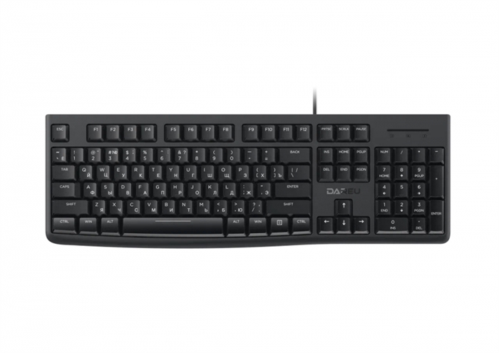 (1032027) Клавиатура проводная Dareu LK185 Black (черный), мембранная, 104 клавиши, EN/RU, 1,8м - фото 42576