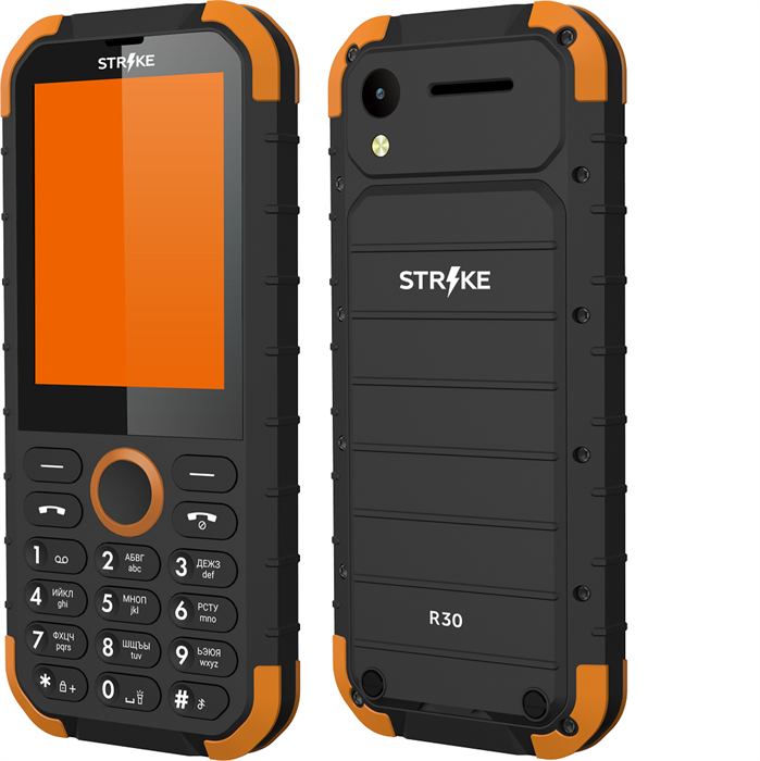 (1032262) Мобильный телефон Strike R30 Чёрный+Оранжевый - фото 43045