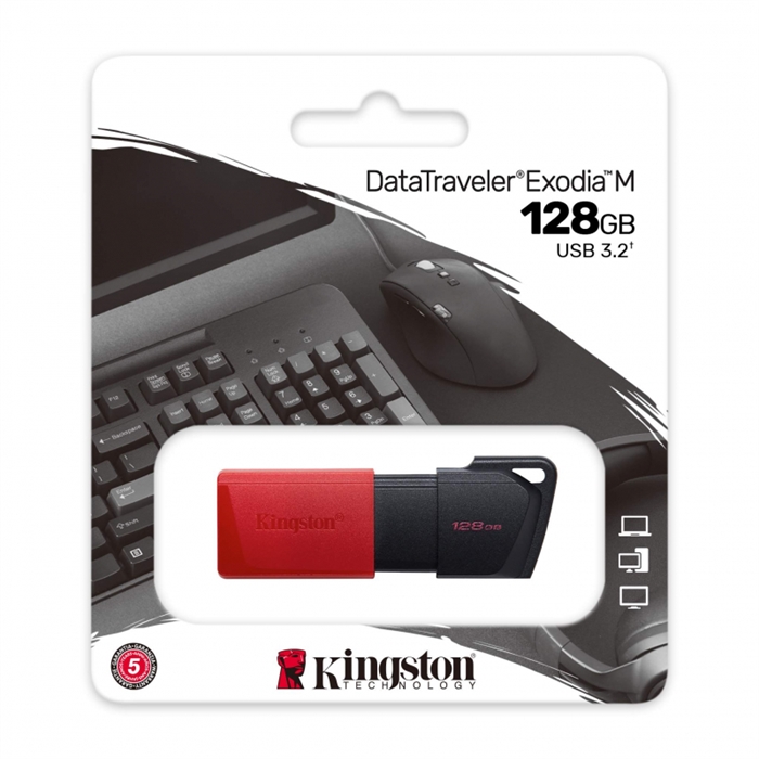 (1032748) Флеш Диск Kingston 128Gb DataTraveler Exodia M DTXM/128GB USB3.0 черный/черный - фото 43192