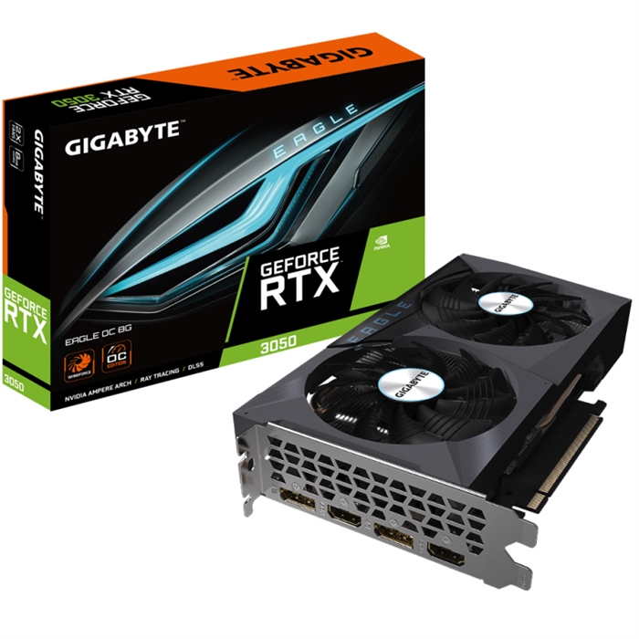(1032925) Видеокарта 8Gb <PCI-E> GDDR6 GIGABYTE GV-N3050EAGLE OC-8GD (RTL) 2xHDMI+2xDP <GeForce RTX3050> - фото 43420