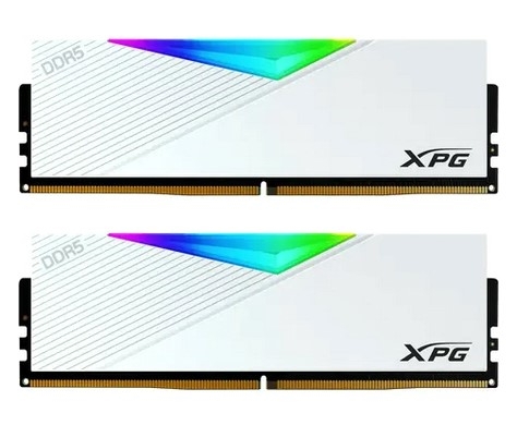 (1032915) Memory Module ADATA XPG Lancer Gaming DDR5 Общий объём памяти 16Гб Module capacity 32Гб Количество 2 5600 МГц Радиатор Множитель частоты шины 36 1.25 В белый AX5U5600C3616G-DCLAWH - фото 43446