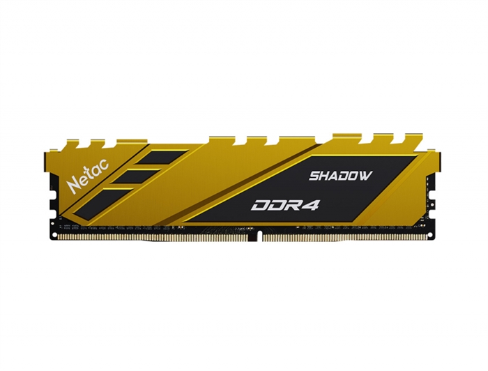(1033083) Модуль памяти DDR 4 DIMM 8Gb PC25600, 3200Mhz, Netac Shadow NTSDD4P32SP-08Y  C16 Yellow, с радиатором - фото 43717