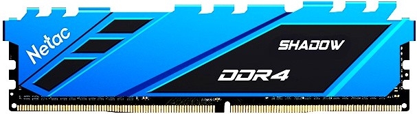 (1033081) Модуль памяти DDR 4 DIMM 16Gb PC25600, 3200Mhz, Netac Shadow NTSDD4P32SP-16B   C16 Blue, с радиатором - фото 43718