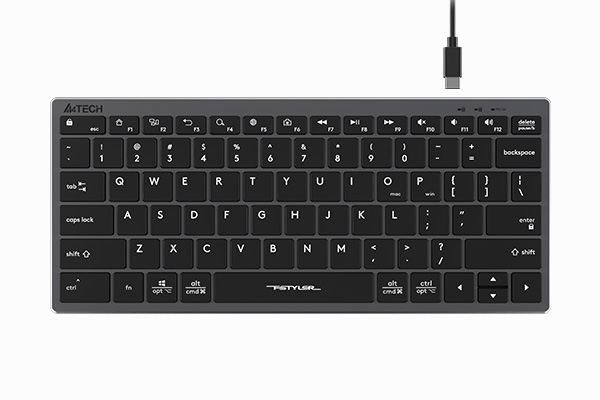 (1033244) Клавиатура A4Tech Fstyler FX51 серый USB slim Multimedia (FX51 GREY) - фото 43877