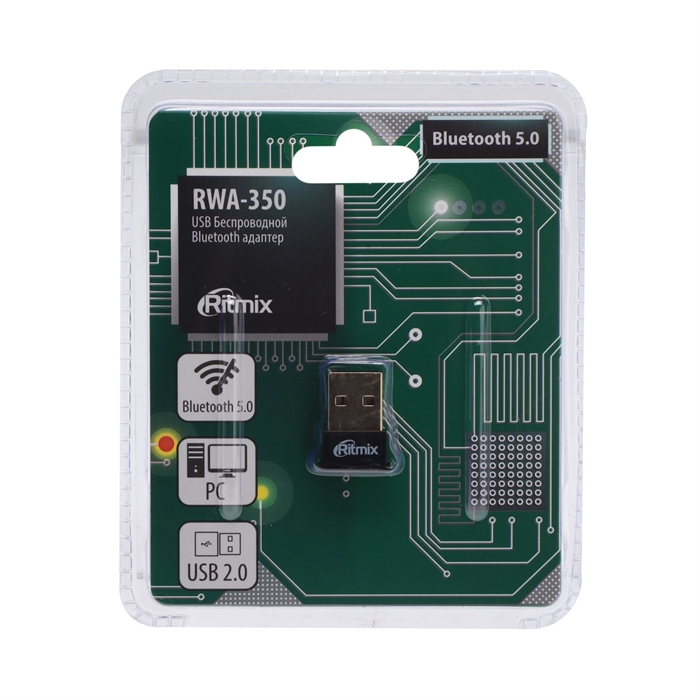 (1033224) Bluetooth-адаптер RITMIX RWA-350, вер 5.0, USB, чёрный 9228154 - фото 43933