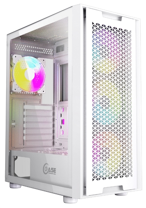 (1033363) Корпус Powercase Alisio X4W, Tempered Glass, 4x 120mm 5-color fan, белый, ATX  (CAXW-L4) - фото 43961