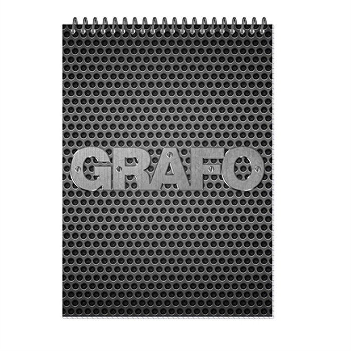(1033549) Блокнот для записей Полином ГРАФО A4 обложка картон 50л клетка мягкая обложка гребень черный 19С4 - фото 44164