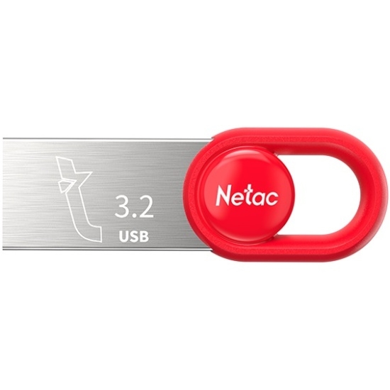 (1033600) Флеш Диск Netac 128Gb UM2 NT03UM2N-128G-32RE USB3.2 серебристый/красный - фото 44269