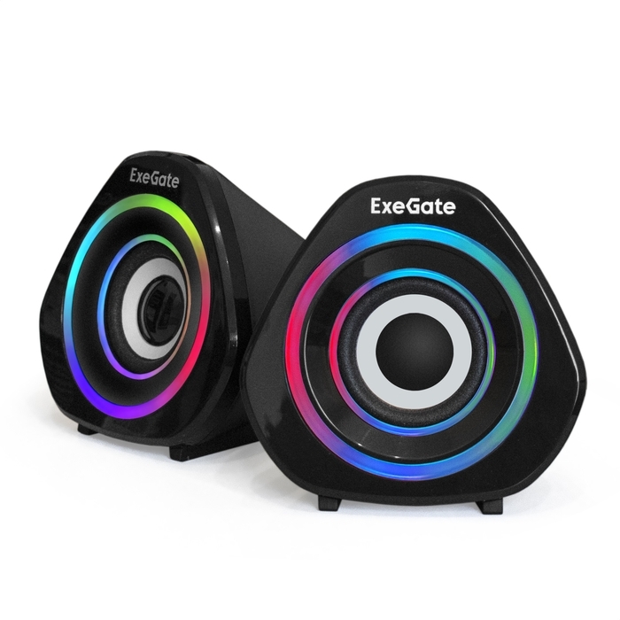 (1033859) Exegate EX289680RUS Акустическая система 2.0 ExeGate Accord 210 (питание USB, 2х3Вт (6Вт RMS), 60-20000Гц, цвет черный, RGB подсветка) - фото 44400