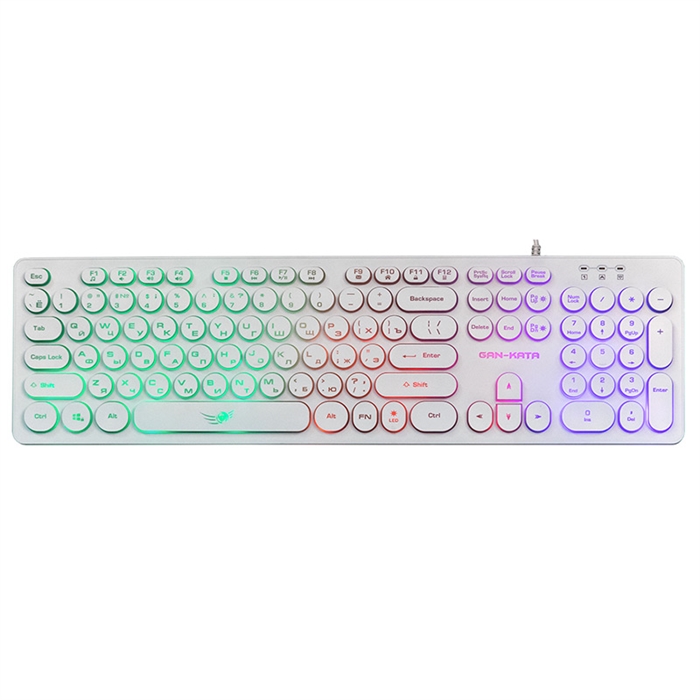 (1033844) Dialog Gan-Kata Клавиатура KGK-16U WHITE - игровая с RGB-подсветкой, USB, белая - фото 44420