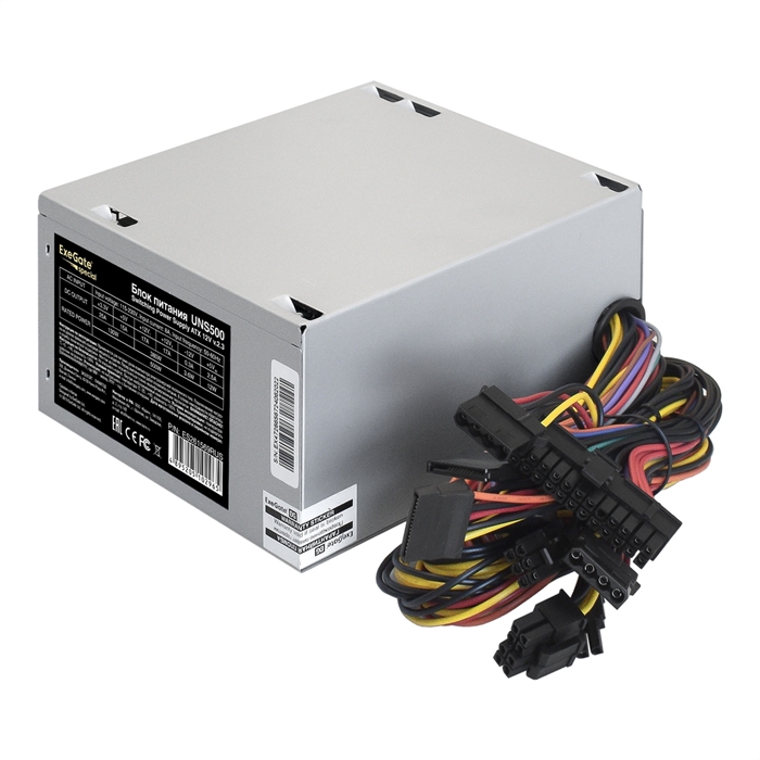 (1034055) Exegate ES261569RUS Блок питания 500W Exegate Special UNS500, ATX, 12cm fan, 24p+4p, 6/8p PCI-E, 3*SATA, 2*IDE, FDD ES261569RUS - фото 44615