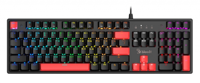 (1034182) Клавиатура A4Tech Bloody S510N механическая черный USB for gamer LED (S510N (FIRE BLACK)) S510N (FIRE BLACK) - фото 44754