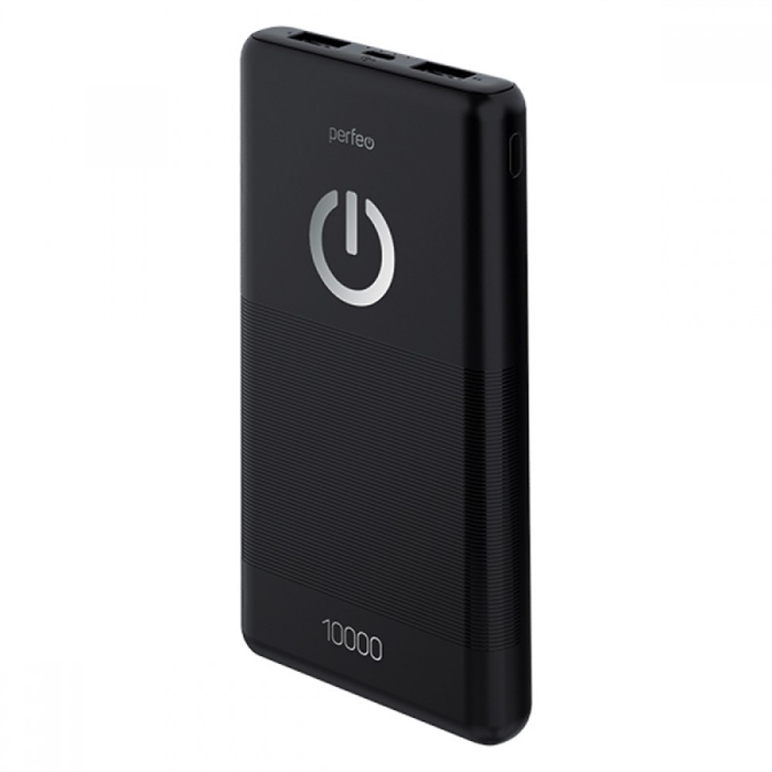 (1035277) Perfeo Powerbank 10000 mah + Micro usb /In Micro usb /Out USB 1 А, 2.1A/ Black (PF_B4296) PF_B4296 - фото 46046